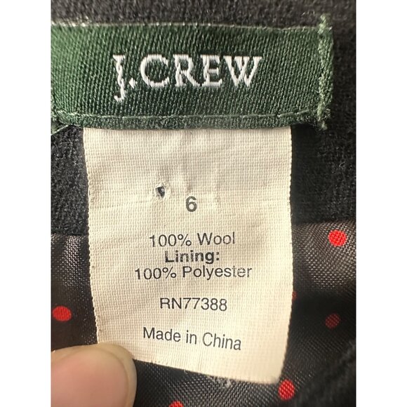 SOLD Vintage J.Crew Wool Sheath Dress Women 6 Black A-Line Lined High Neck - Picture 3 of 16